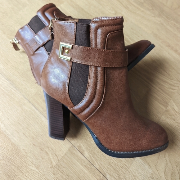 Aldo cognac leather booties 38 (7.5) - Picture 2 of 6